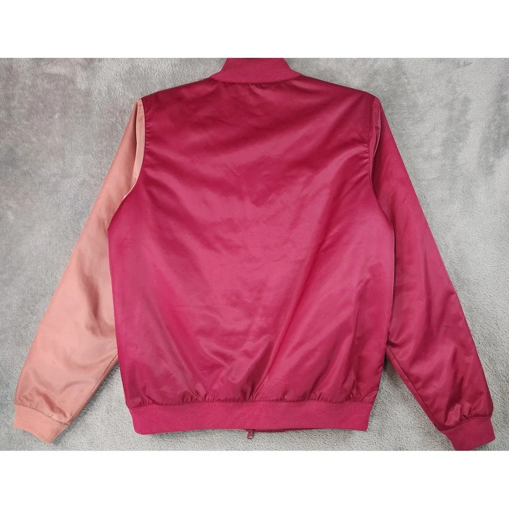 Jordan Flight Bomber Jacket Mens Medium Burgundy Pink Colorblock Zip Streetwear